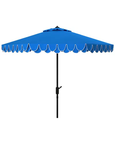 Safavieh Elegant Valance 9ft Umbrella In Blue