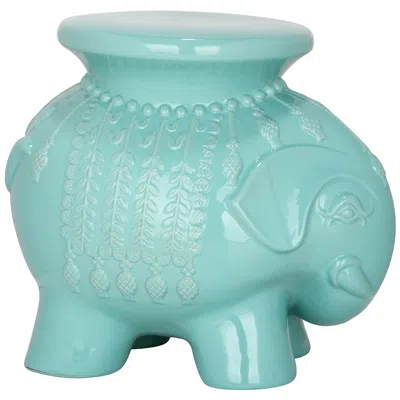 Safavieh Elephant Light Blue Ceramic Garden Stool