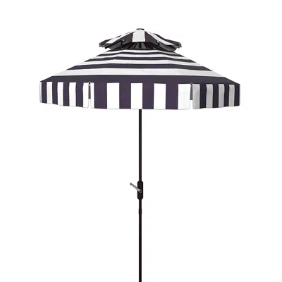 Safavieh Elsa Fashion 9 Ft Tabletop Umbrella In Navy/white
