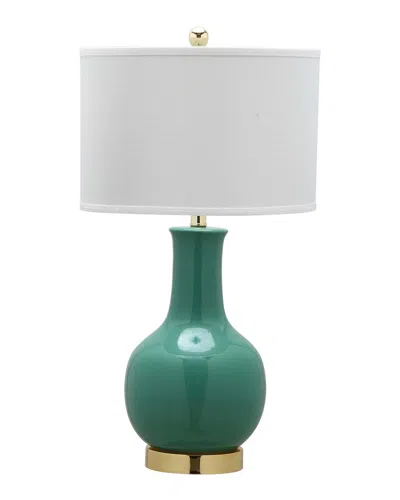Safavieh Emerald 27.5in Ceramic Paris Lamp In Green