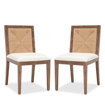 Safavieh Emilio Woven Dining Chairs, Set Of 2 In Brown