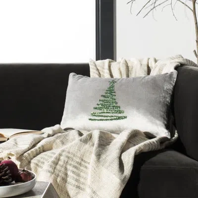Safavieh Enchanted Evergreen Lumbar Pillow In White