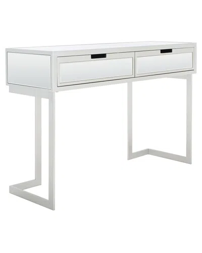Safavieh Enzo 2-drawer Mirrored Desk In Silver