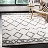 Safavieh Equinox Shag Hand Made Area Rug, Cream / Grey Bohemian Style Non Shedding In White