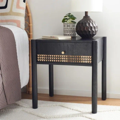Safavieh Errington 1 Drawer Nightstand In Black