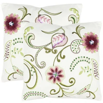 Safavieh Esmeralda Cotton Throw Pillow In White