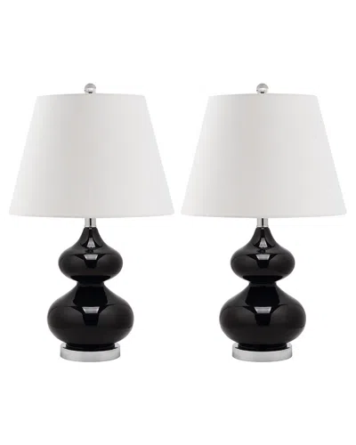 Safavieh Eva 24in Double Gourd Glass Lamp In White