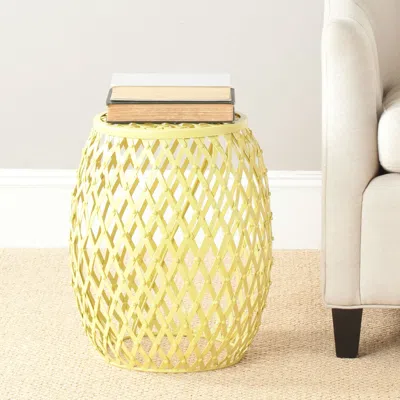 Safavieh Evan Iron Strips Welded Stool In Yellow
