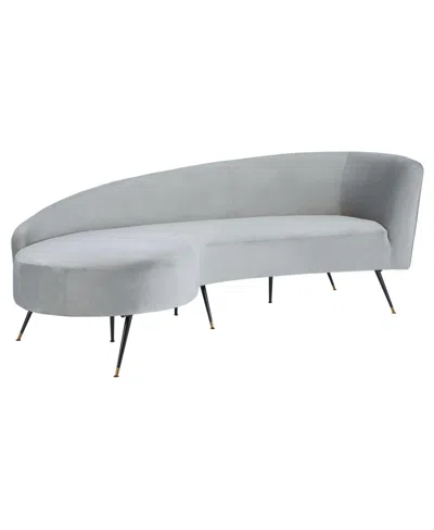 Safavieh Evangeline 86" Velvet Parisian Sofa In Gray