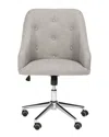 Safavieh Evelynn Tufted Linen Chrome Leg Swivel Office Chair