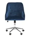Safavieh Evelynn Tufted Velvet Chrome Leg Swivel Office Chair