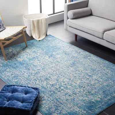 Safavieh Evoke Machine Made Area Rug, Blue / Ivory Traditional Style Easy Care