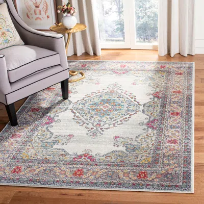 Safavieh Evoke Machine Made Area Rug, Cream / Fuchsia Traditional Style Easy Care In Multi