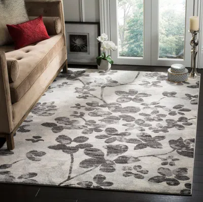 Safavieh Evoke Machine Made Area Rug, Grey / Black Contemporary Style Easy Care In Gray