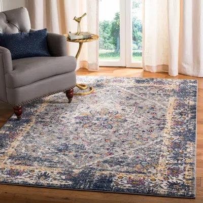 Safavieh Evoke Machine Made Area Rug, Grey / Navy Traditional Style Easy Care