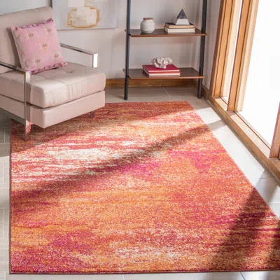 Safavieh Evoke Machine Made Area Rug, Ivory / Orange Contemporary Style Easy Care