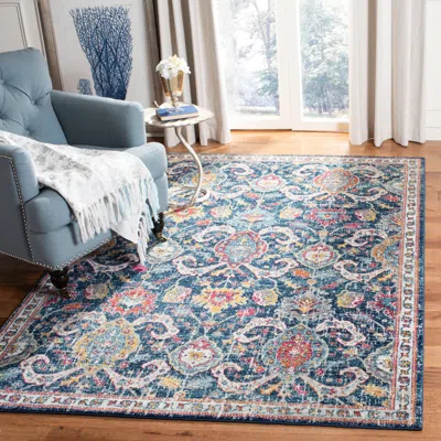 Safavieh Evoke Machine Made Area Rug, Navy / Fuchsia Traditional Style Easy Care