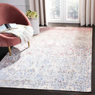 Safavieh Expression Hand Made Area Rug, Ivory / Blue Transitional Style Non Shedding In Multi