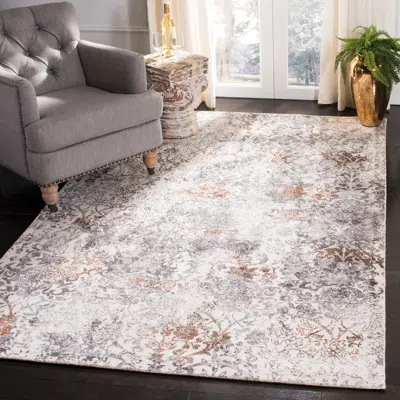 Safavieh Expression Hand Made Area Rug, Ivory / Grey Transitional Style Non Shedding In Multi