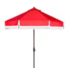 Safavieh Fabia Fringe 9 Ft Crank Umbrella In Red/white