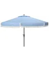Safavieh Fabia Fringe 9ft Crank Umbrell In Blue