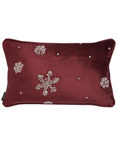 Safavieh Falling Snow Pillow In Burgundy