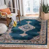 Safavieh Farmhouse Machine Made Area Rug, Cream / Navy Traditional Style Easy Care In Blue