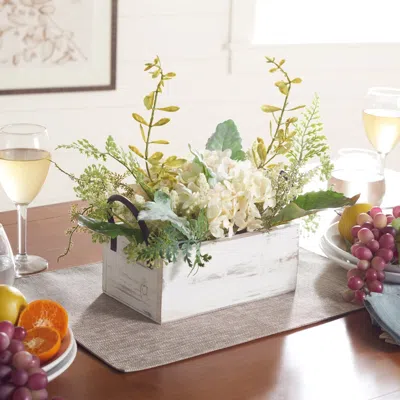 Safavieh Faux 13 Inch Hydrangea Potted Arrangement In Green