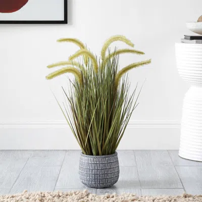 Safavieh Faux 21 Inch Potted Grass Plant In Green