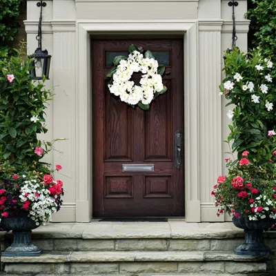 Safavieh Faux 22 Inch Hydrangea & Magnolia Wreath In Multi
