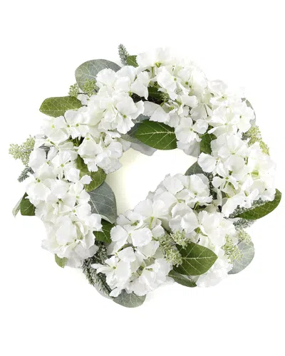 Safavieh Faux 22in Hydrangea & Magnolia Wreath In White