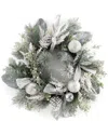 Safavieh Faux 26 Inch Frosted Pine Wreath W/ Ornaments