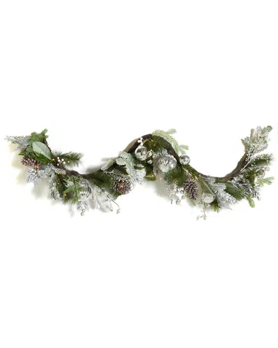 Safavieh Faux 28in Snowy Pine Garland In Silver