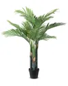 Safavieh Faux 49 Inch Potted Golden Can Palm Tree In Green