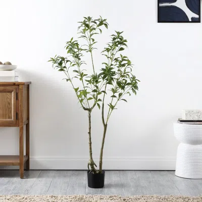 Safavieh Faux 60 Inch Potted Pieris Japonica Plant In Green