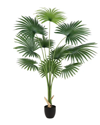 Safavieh Faux 72in Potted Palm Tree In Green