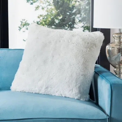 Safavieh Faux Chinchilla Throw Pillow In Snow White
