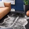 Safavieh Faux Cowhide Machine Made Area Rug, Beige / Black Shag / Flokati Style Easy Care In Gray