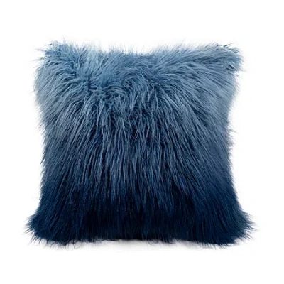 Safavieh Faux Flokati Square Throw Pillow In Blue