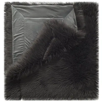 Safavieh Faux Fur Throw In Dark Gray