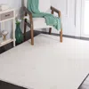 Safavieh Faux Rabbit Fur Non-slip Machine Washable Area Rug, Off White Solid / Tonal Style Easy Care In Neutral