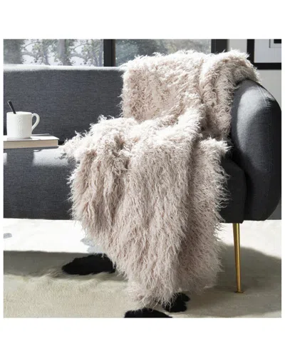 Safavieh Faux Sheepskin Throw In Taupe