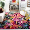 Safavieh Fiesta Shag Machine Made Area Rug, Fuchsia / Multi Contemporary Style Easy Care In Multi