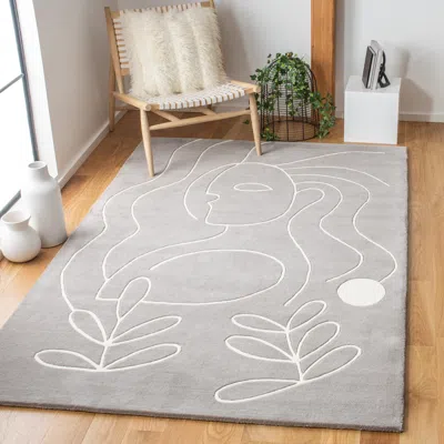 Safavieh Fifth Avenue Hand Made Area Rug, Grey / Ivory Contemporary Style Non-shedding In Gray