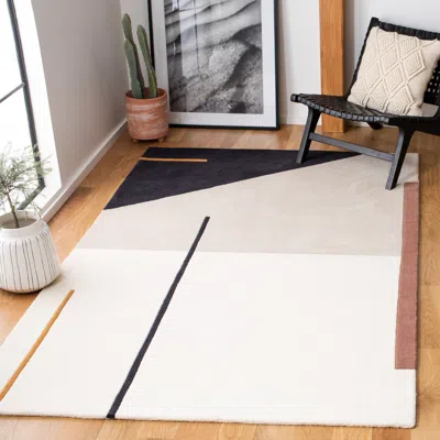 Safavieh Fifth Avenue Hand Made Area Rug, Ivory / Black Contemporary Style Non-shedding In Multi
