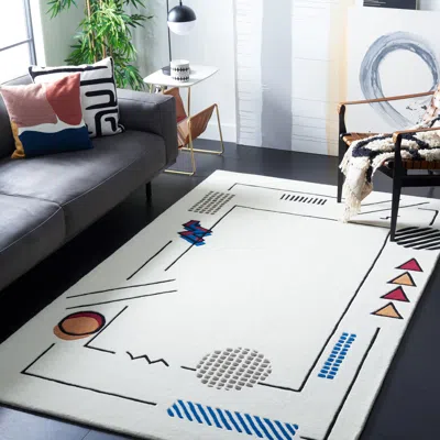 Safavieh Fifth Avenue Hand Made Area Rug, Ivory / Blue Contemporary Style Non-shedding