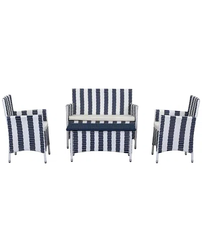 Safavieh Figueroa 4pc Outdoor Set In Blue