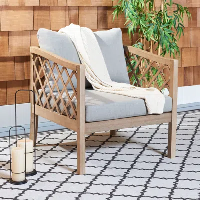 Safavieh Fiji Wood Patio Chair In Neutral