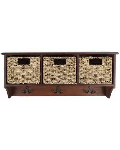 Safavieh Finley Hanging 3 Basket Wall Rack In Brown