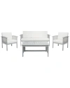 Safavieh Finnick 4pc Outdoor Living Set In Grey
